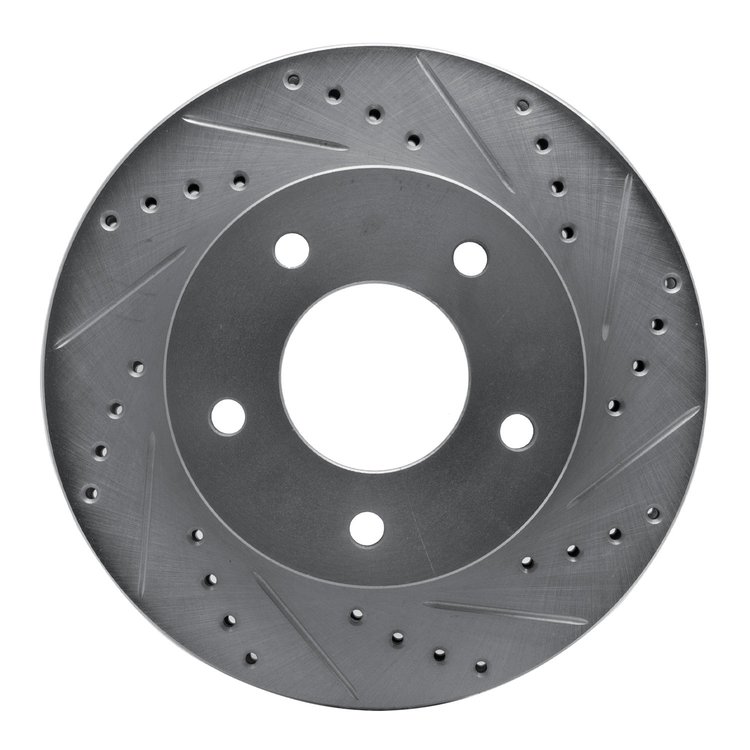 631-56006D Drilled/Slotted Brake Rotor [Silver], 1975-1979 Ford/Lincoln/Mercury/Mazda, Position: Rear Right