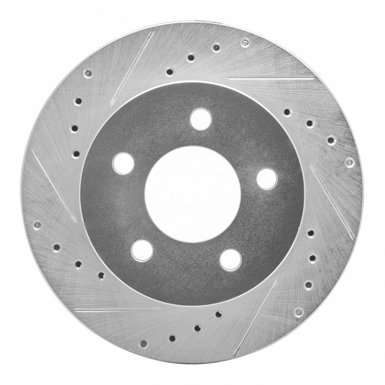 631-56009L Drilled/Slotted Brake Rotor [Silver], 1991-1994 Ford/Lincoln/Mercury/Mazda, Position: Front Left