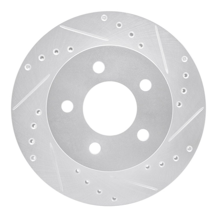 631-56009R Drilled/Slotted Brake Rotor [Silver], 1991-1994 Ford/Lincoln/Mercury/Mazda, Position: Front Right