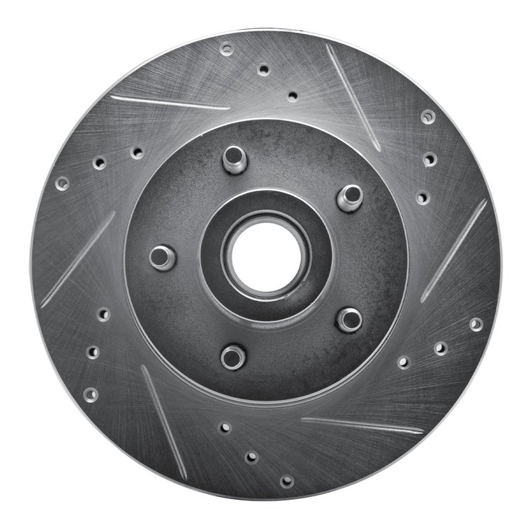 631-56011L Drilled/Slotted Brake Rotor [Silver], 1990-1991 Ford/Lincoln/Mercury/Mazda, Position: Front Left