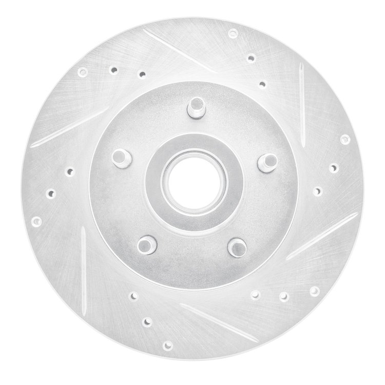 631-56011R Drilled/Slotted Brake Rotor [Silver], 1990-1991 Ford/Lincoln/Mercury/Mazda, Position: Front Right