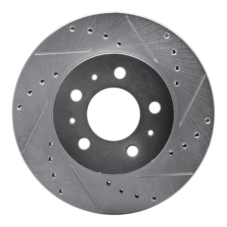 631-56012L Drilled/Slotted Brake Rotor [Silver], 1995-1997 Ford/Lincoln/Mercury/Mazda, Position: Front Left