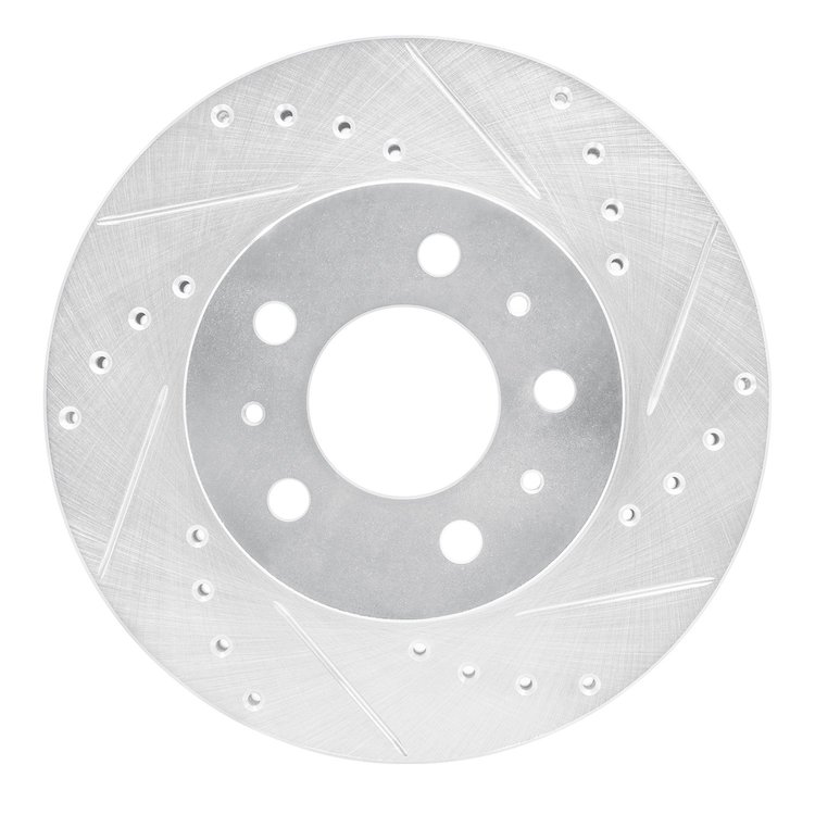 631-56012R Drilled/Slotted Brake Rotor [Silver], 1995-1997 Ford/Lincoln/Mercury/Mazda, Position: Front Right
