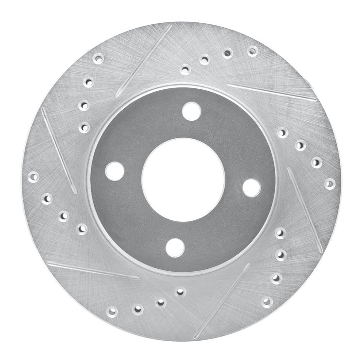 631-56013L Drilled/Slotted Brake Rotor [Silver], 1995-2002 Ford/Lincoln/Mercury/Mazda, Position: Front Left