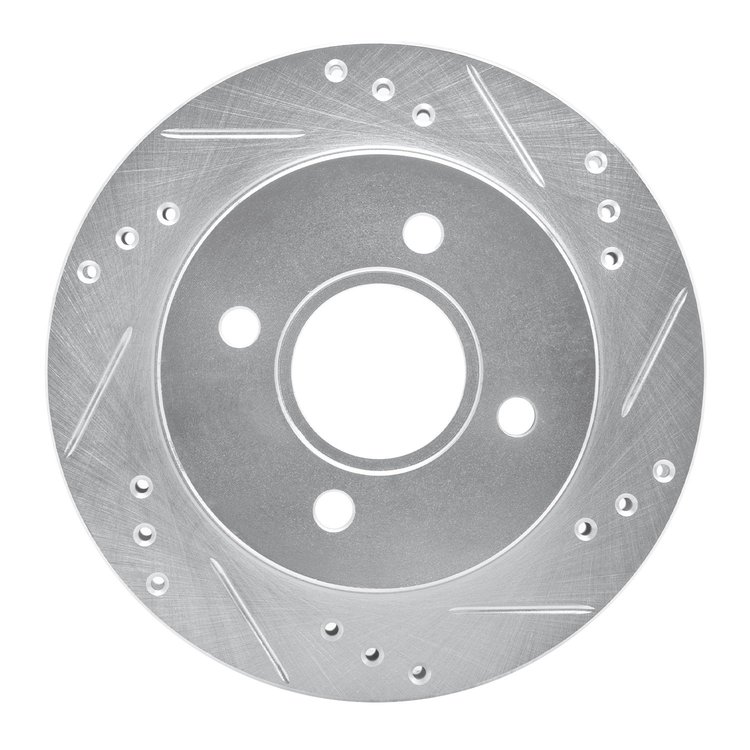 631-56014R Drilled/Slotted Brake Rotor [Silver], 1995-2002 Ford/Lincoln/Mercury/Mazda, Position: Rear Right