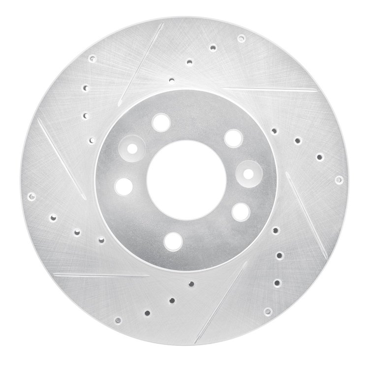631-56016L Drilled/Slotted Brake Rotor [Silver], 1998-2002 Ford/Lincoln/Mercury/Mazda, Position: Front Left