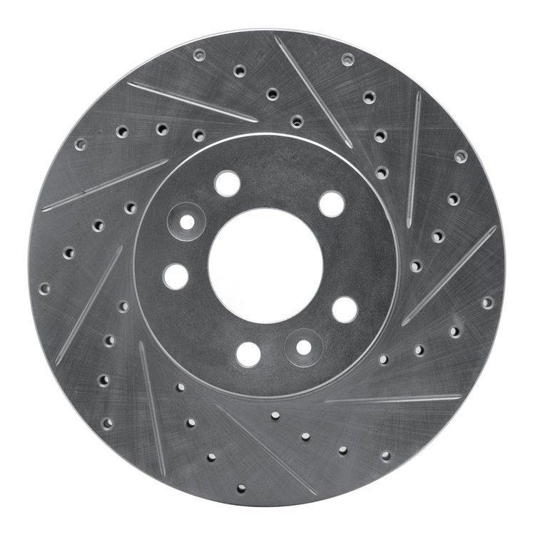 631-56016R Drilled/Slotted Brake Rotor [Silver], 1998-2002 Ford/Lincoln/Mercury/Mazda, Position: Front Right