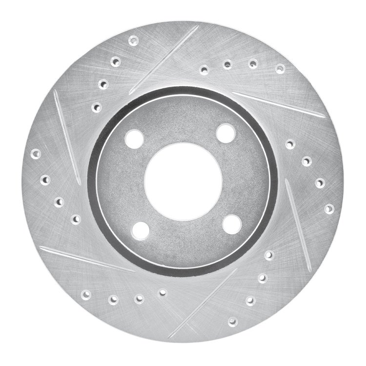 631-56017L Drilled/Slotted Brake Rotor [Silver], 1998-2002 Ford/Lincoln/Mercury/Mazda, Position: Front Left