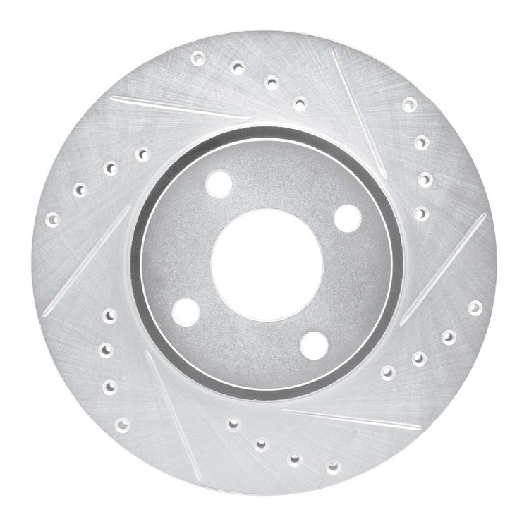 631-56017R Drilled/Slotted Brake Rotor [Silver], 1998-2002 Ford/Lincoln/Mercury/Mazda, Position: Front Right