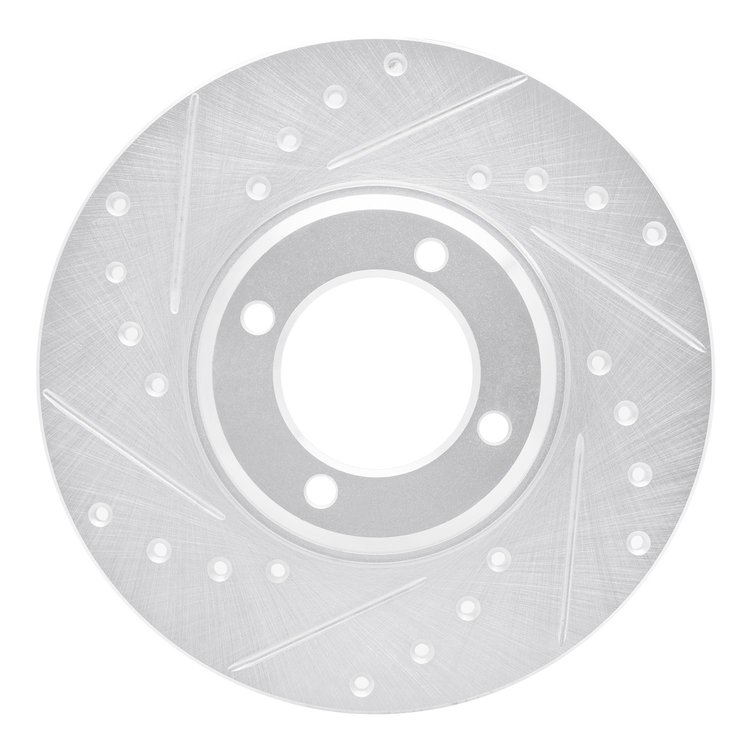 631-56018L Drilled/Slotted Brake Rotor [Silver], 1963-1986 Multiple Makes/Models, Position: Front Left