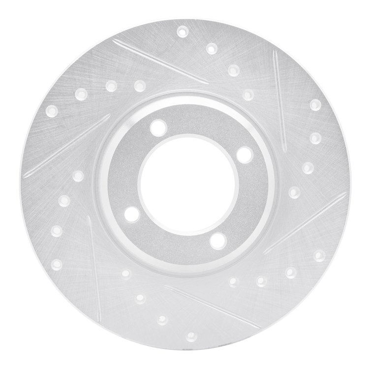 631-56018R Drilled/Slotted Brake Rotor [Silver], 1963-1986 Multiple Makes/Models, Position: Front Right