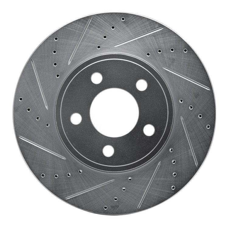 631-56019L Drilled/Slotted Brake Rotor [Silver], 2003-2011 Ford/Lincoln/Mercury/Mazda, Position: Front Left