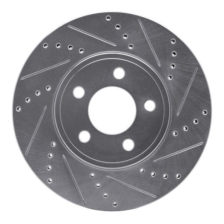 631-56019R Drilled/Slotted Brake Rotor [Silver], 2003-2011 Ford/Lincoln/Mercury/Mazda, Position: Front Right
