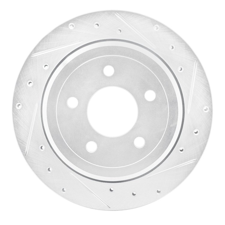 631-56020R Drilled/Slotted Brake Rotor [Silver], 2003-2011 Ford/Lincoln/Mercury/Mazda, Position: Rear Right