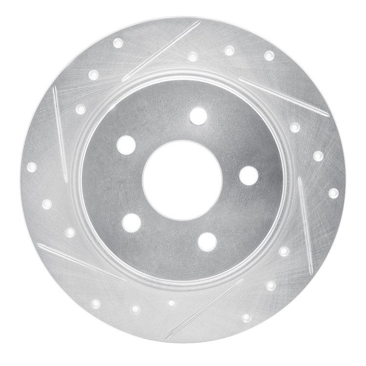 631-57002R Drilled/Slotted Brake Rotor [Silver], 1988-1989 Ford/Lincoln/Mercury/Mazda, Position: Rear Right