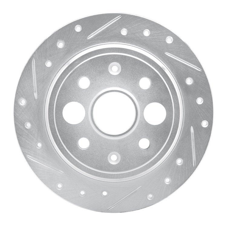 631-58000L Drilled/Slotted Brake Rotor [Silver], 1986-1989 Acura/Honda, Position: Rear Left