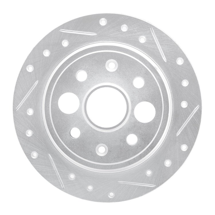 631-58000R Drilled/Slotted Brake Rotor [Silver], 1986-1989 Acura/Honda, Position: Rear Right