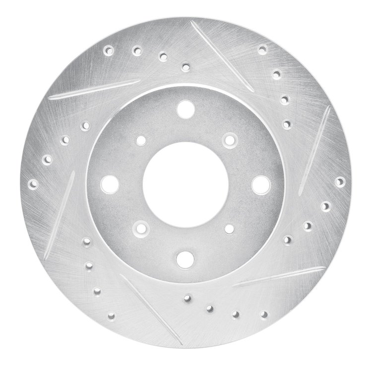 631-58001R Drilled/Slotted Brake Rotor [Silver], 1986-1987 Acura/Honda, Position: Front Right