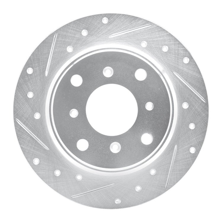 631-58002L Drilled/Slotted Brake Rotor [Silver], 1987-1990 Acura/Honda, Position: Rear Left