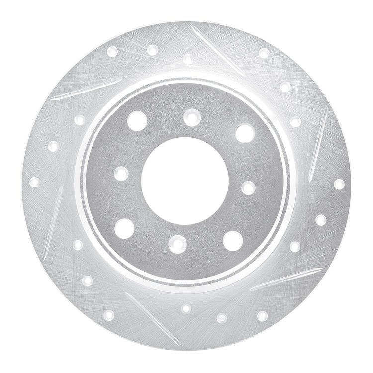 631-58002R Drilled/Slotted Brake Rotor [Silver], 1987-1990 Acura/Honda, Position: Rear Right