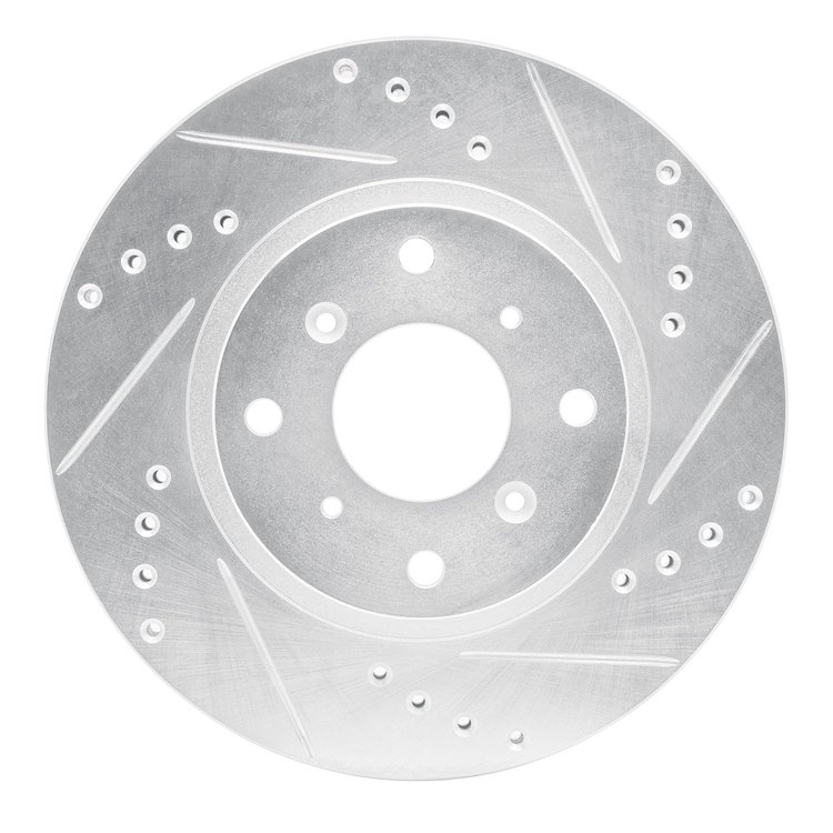 631-58003R Drilled/Slotted Brake Rotor [Silver], 1987-1990 Acura/Honda, Position: Front Right