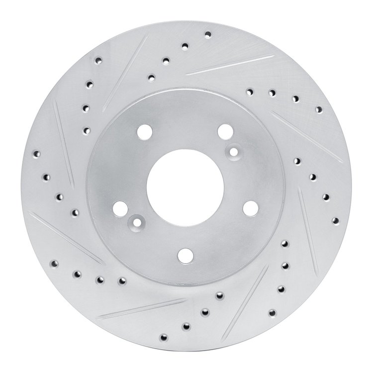 631-58005L Drilled/Slotted Brake Rotor [Silver], 1991-1996 Acura/Honda, Position: Rear Left