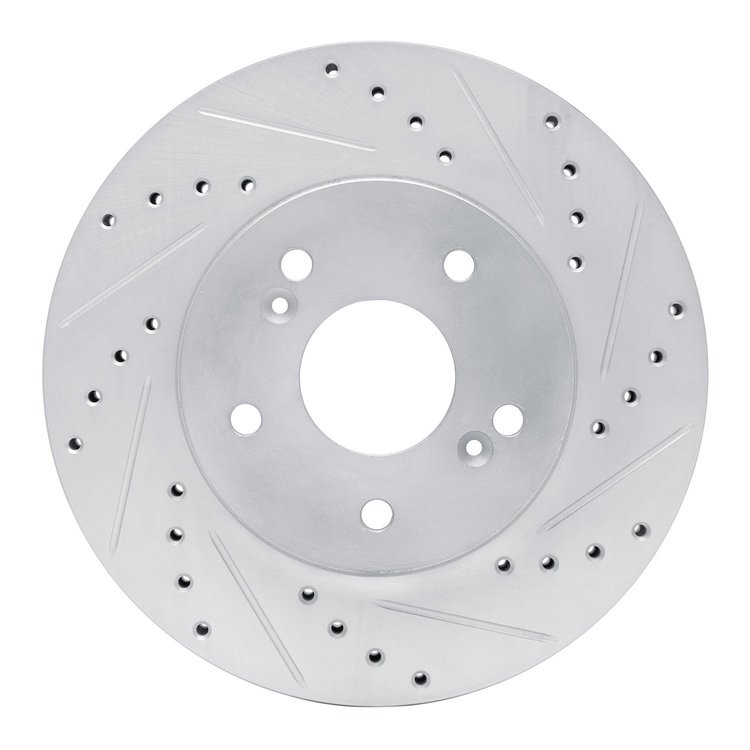 631-58005R Drilled/Slotted Brake Rotor [Silver], 1991-1996 Acura/Honda, Position: Rear Right