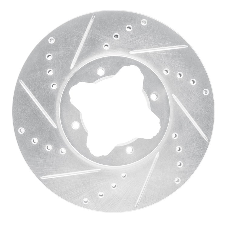 631-58006L Drilled/Slotted Brake Rotor [Silver], 1992-1998 Acura/Honda, Position: Front Left