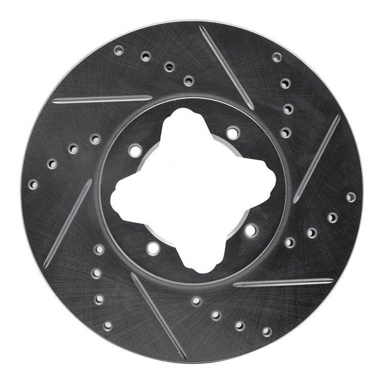 631-58006R Drilled/Slotted Brake Rotor [Silver], 1992-1998 Acura/Honda, Position: Front Right