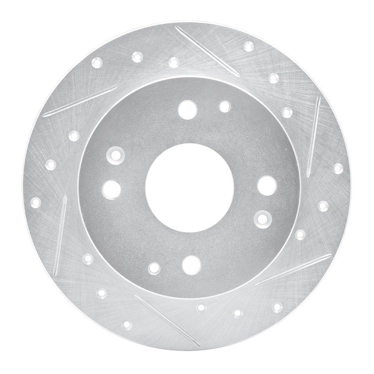 631-58007R Drilled/Slotted Brake Rotor [Silver], 1992-1994 Acura/Honda, Position: Rear Right