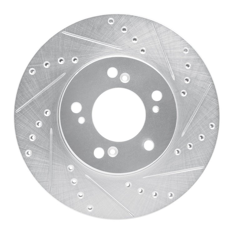 631-58008R Drilled/Slotted Brake Rotor [Silver], 1993-1995 Acura/Honda, Position: Front Right