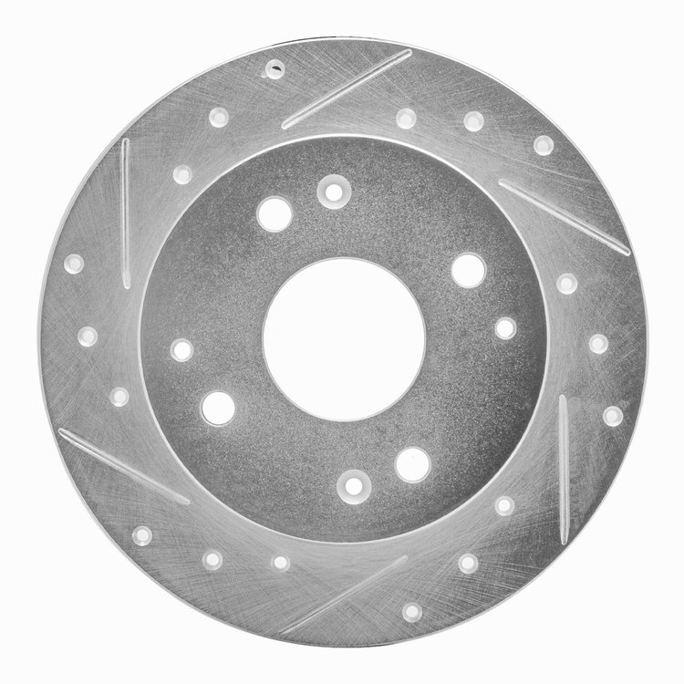 631-58009L Drilled/Slotted Brake Rotor [Silver], 1995-1998 Acura/Honda, Position: Rear Left
