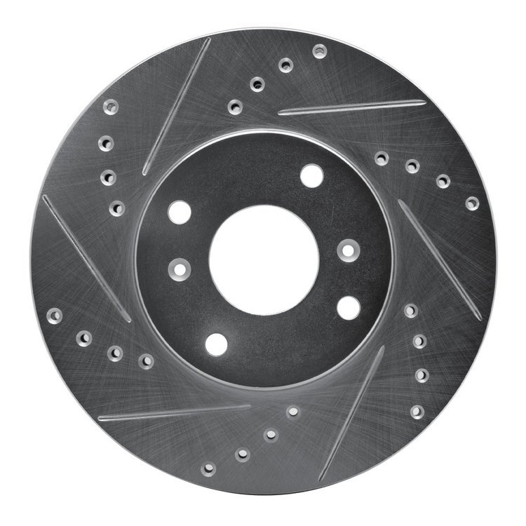 631-58010L Drilled/Slotted Brake Rotor [Silver], 1998-1999 Acura/Honda, Position: Front Left