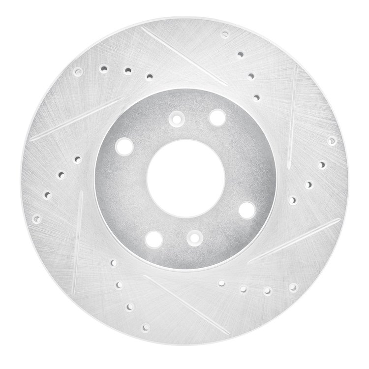 631-58010R Drilled/Slotted Brake Rotor [Silver], 1998-1999 Acura/Honda, Position: Front Right