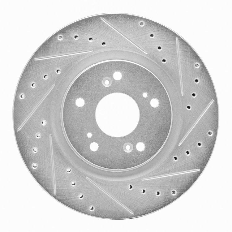 631-58012R Drilled/Slotted Brake Rotor [Silver], 1997-2005 Acura/Honda, Position: Rear Right