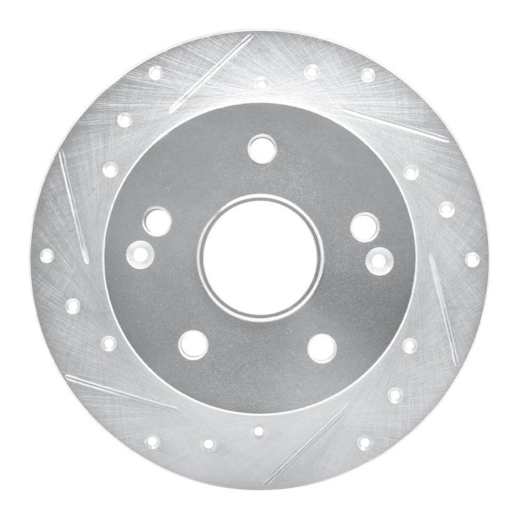 631-58013L Drilled/Slotted Brake Rotor [Silver], 1996-1998 Acura/Honda, Position: Rear Left