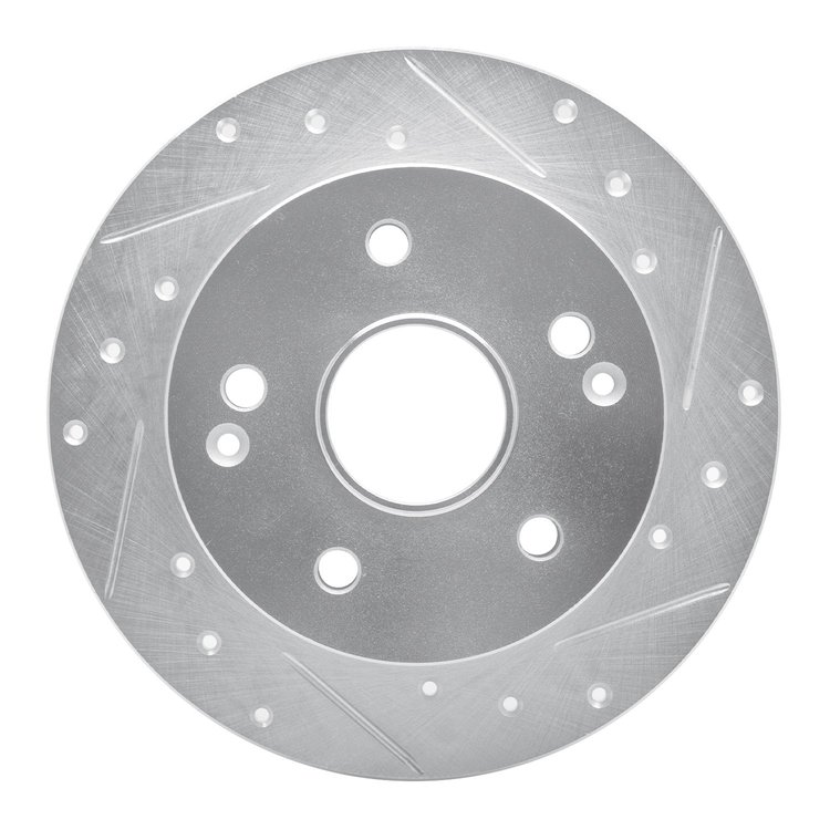 631-58013R Drilled/Slotted Brake Rotor [Silver], 1996-1998 Acura/Honda, Position: Rear Right