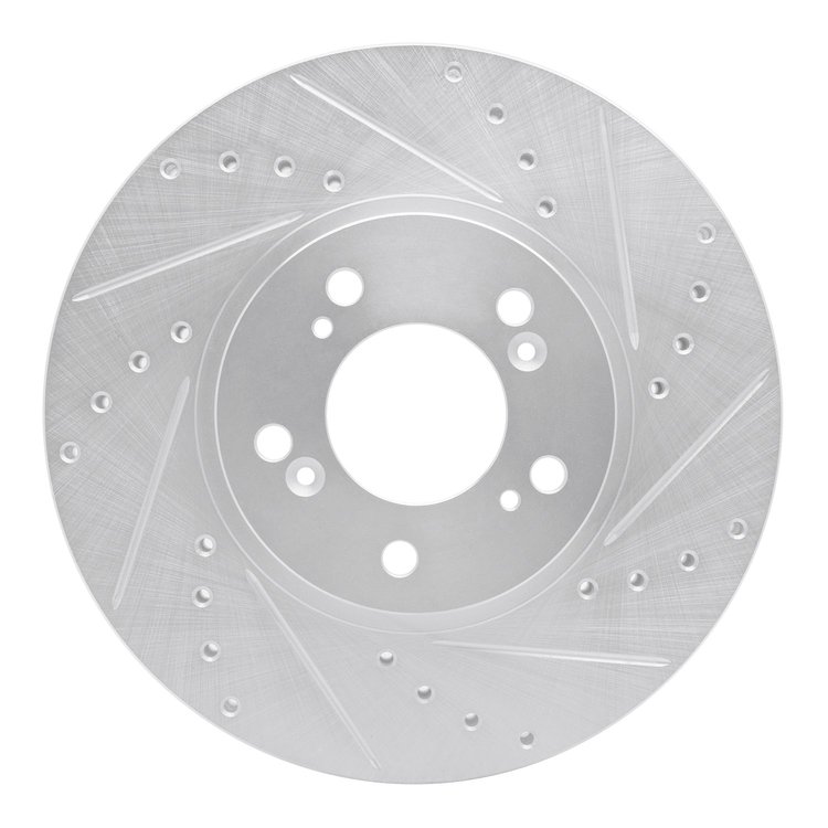 631-58015R Drilled/Slotted Brake Rotor [Silver], 1999-2004 Acura/Honda, Position: Front Right