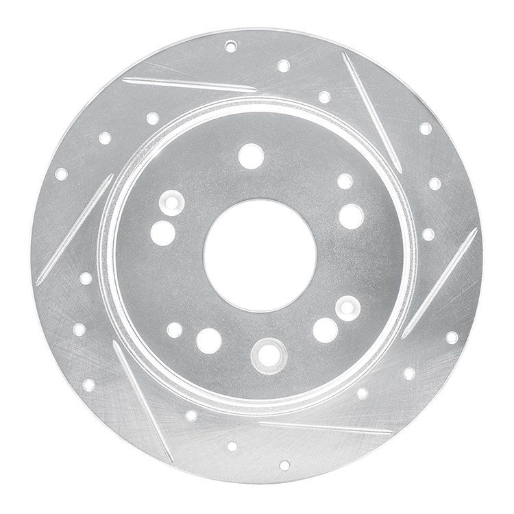 631-58017R Drilled/Slotted Brake Rotor [Silver], 2001-2003 Acura/Honda, Position: Rear Right