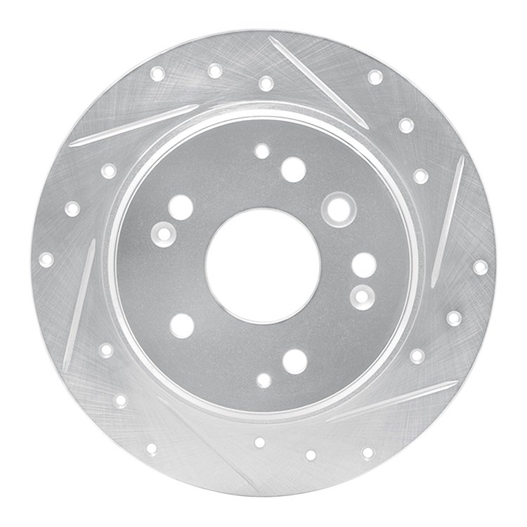 631-58019R Drilled/Slotted Brake Rotor [Silver], 2003-2011 Acura/Honda, Position: Rear Right