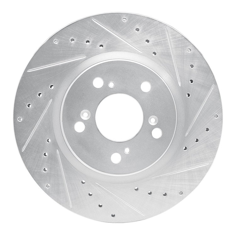 631-58021R Drilled/Slotted Brake Rotor [Silver], 2005-2012 Acura/Honda, Position: Front Right