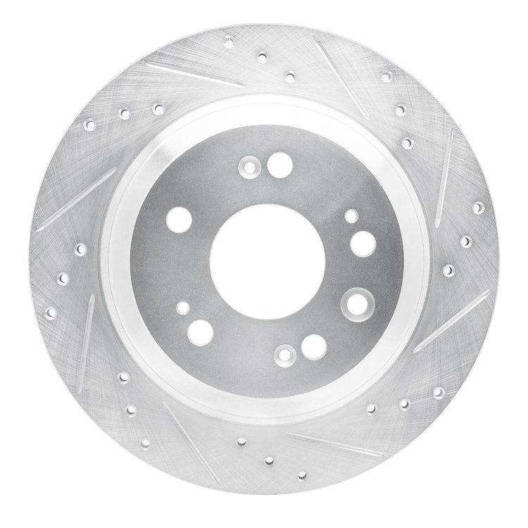 631-58022R Drilled/Slotted Brake Rotor [Silver], 2005-2012 Acura/Honda, Position: Rear Right