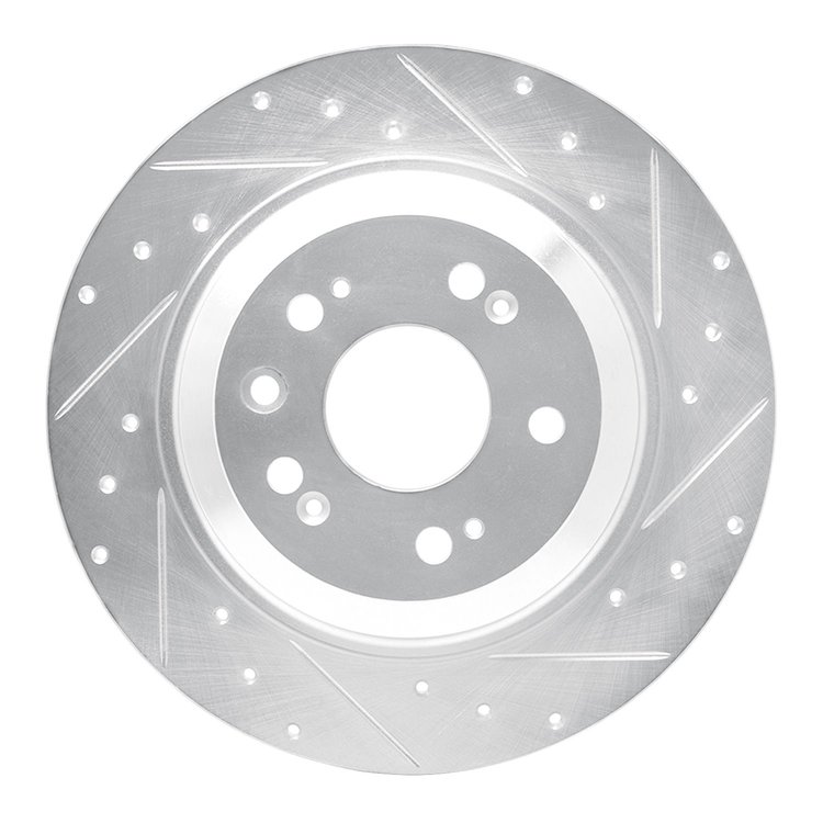 631-58023R Drilled/Slotted Brake Rotor [Silver], 2009-2014 Acura/Honda, Position: Rear Right