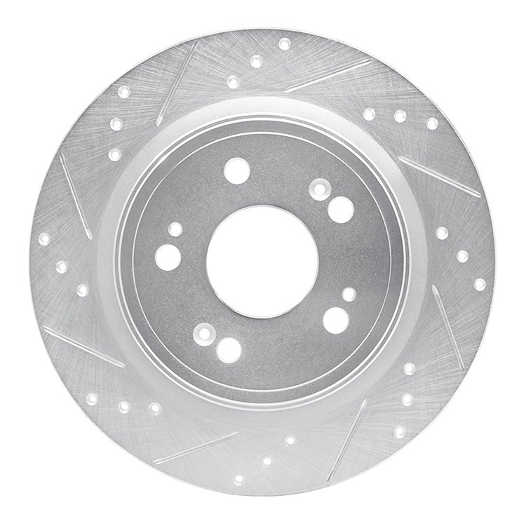 631-58024L Drilled/Slotted Brake Rotor [Silver], 2014-2020 Acura/Honda, Position: Rear Left