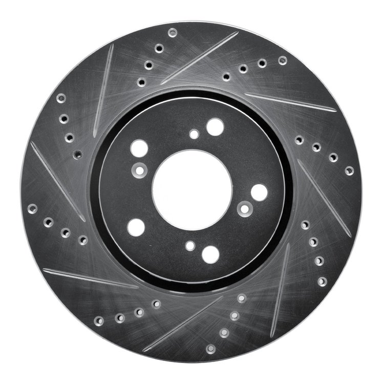 631-58025L Drilled/Slotted Brake Rotor [Silver], 2014-2020 Acura/Honda, Position: Front Left