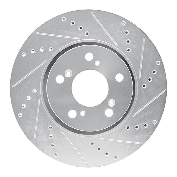 631-58025R Drilled/Slotted Brake Rotor [Silver], 2014-2020 Acura/Honda, Position: Front Right