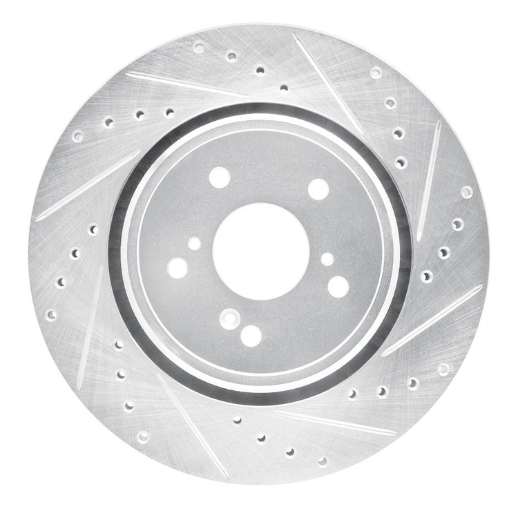631-58026R Drilled/Slotted Brake Rotor [Silver], 2014-2020 Acura/Honda, Position: Front Right
