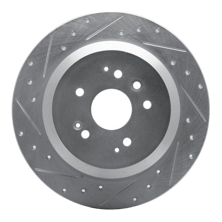 631-58028L Drilled/Slotted Brake Rotor [Silver], 2014-2016 Acura/Honda, Position: Rear Left