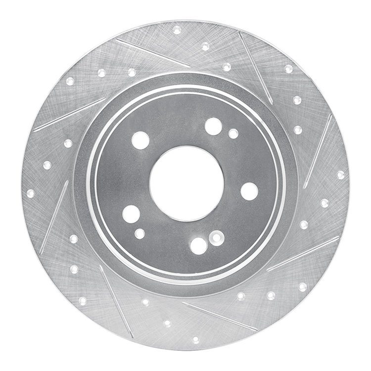 631-58030R Drilled/Slotted Brake Rotor [Silver], 2017-2020 Acura/Honda, Position: Rear Right