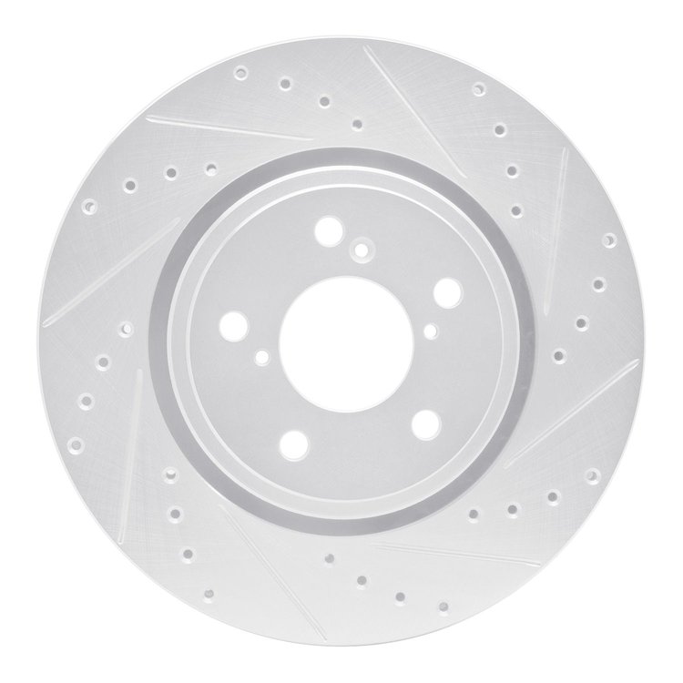 631-58031R Drilled/Slotted Brake Rotor [Silver], 2017-2020 Acura/Honda, Position: Front Right